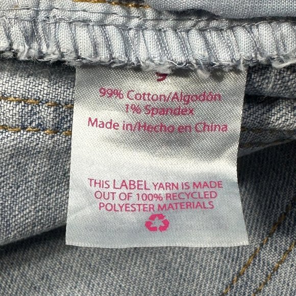 No Boundaries Women's Size 9 Straight Leg Distressed Med Wash Jean Blue Preowned - Picture 5 of 16